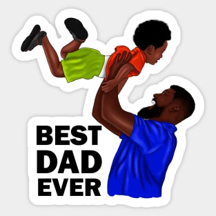 Best Dad Ever, African Dad and Son, Father and Child Sticker